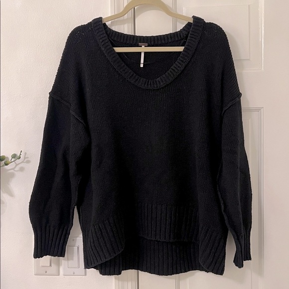 Free People Brookside Tunic Sweater Black - Picture 3 of 14